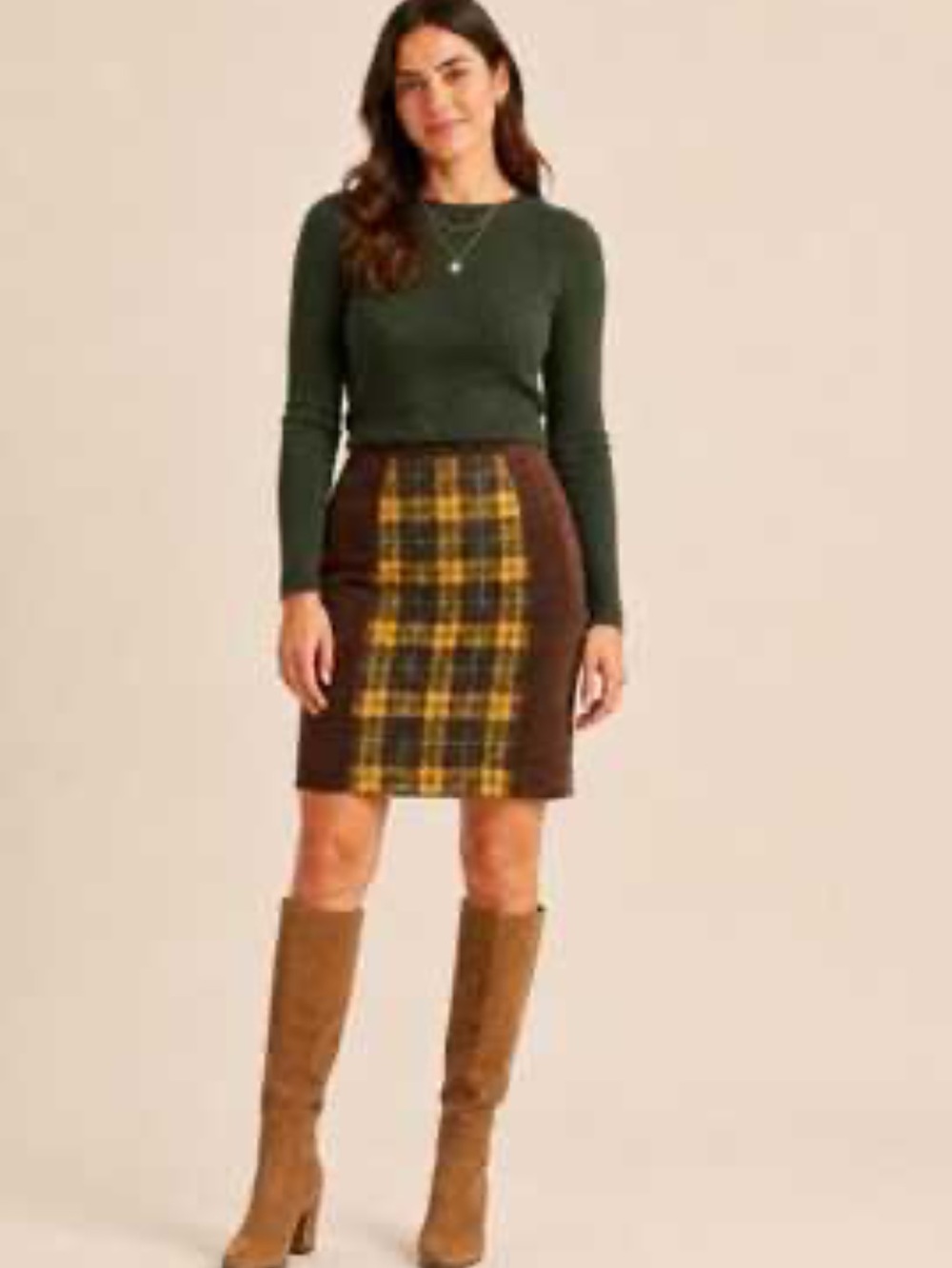 MAEVE by Anthropologie Corduroy Plaid Skirt Brown/Green Size 0
